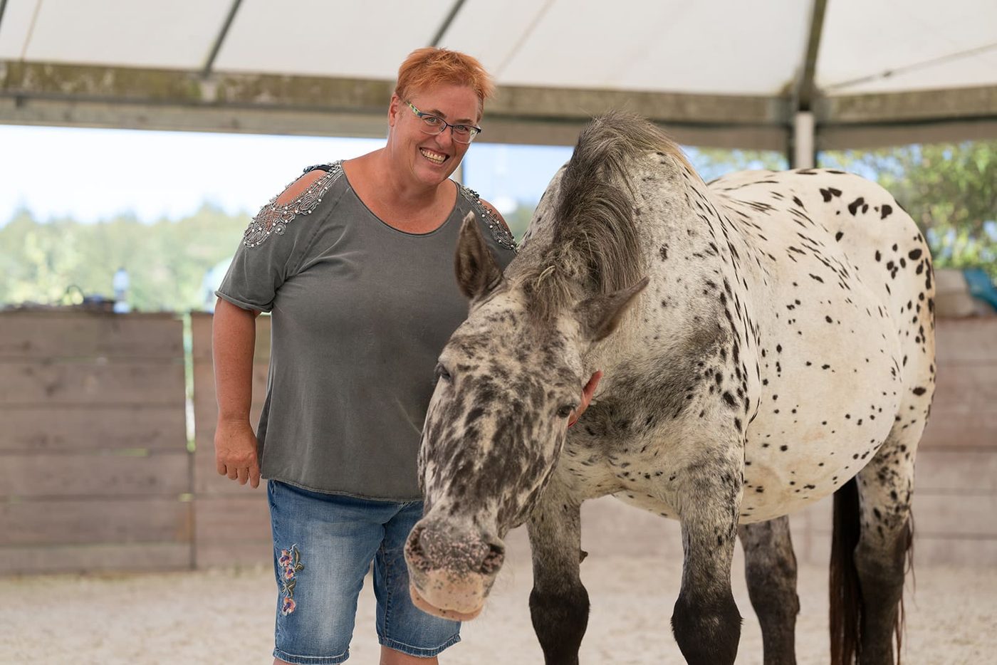 Tanja Gruber mit ihrem Pferd Pascha